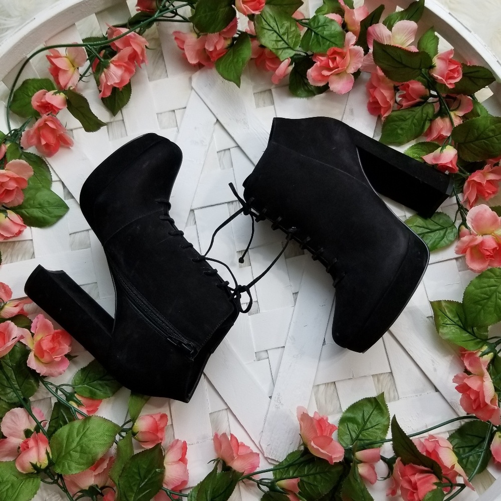 Steve Madden 9 suede black booty Jolte platform - Picture 2 of 8